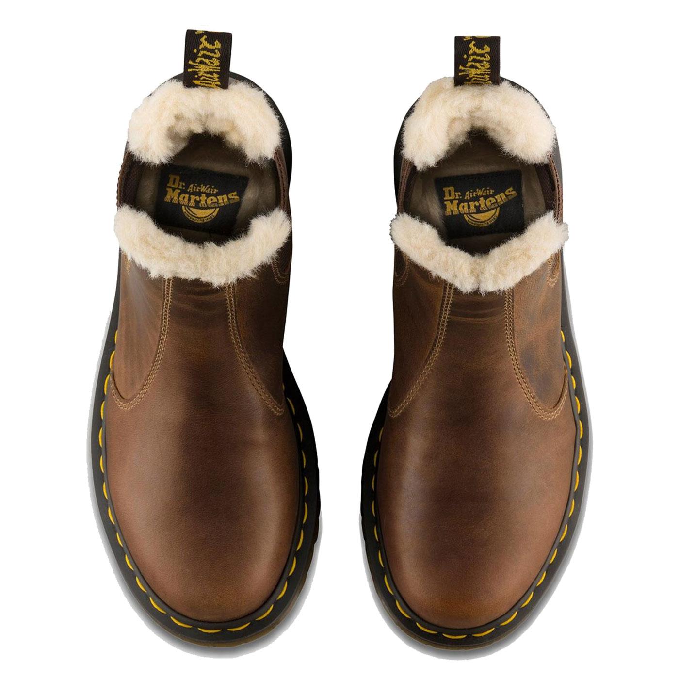 dr martens black leonore fur lined chelsea boots