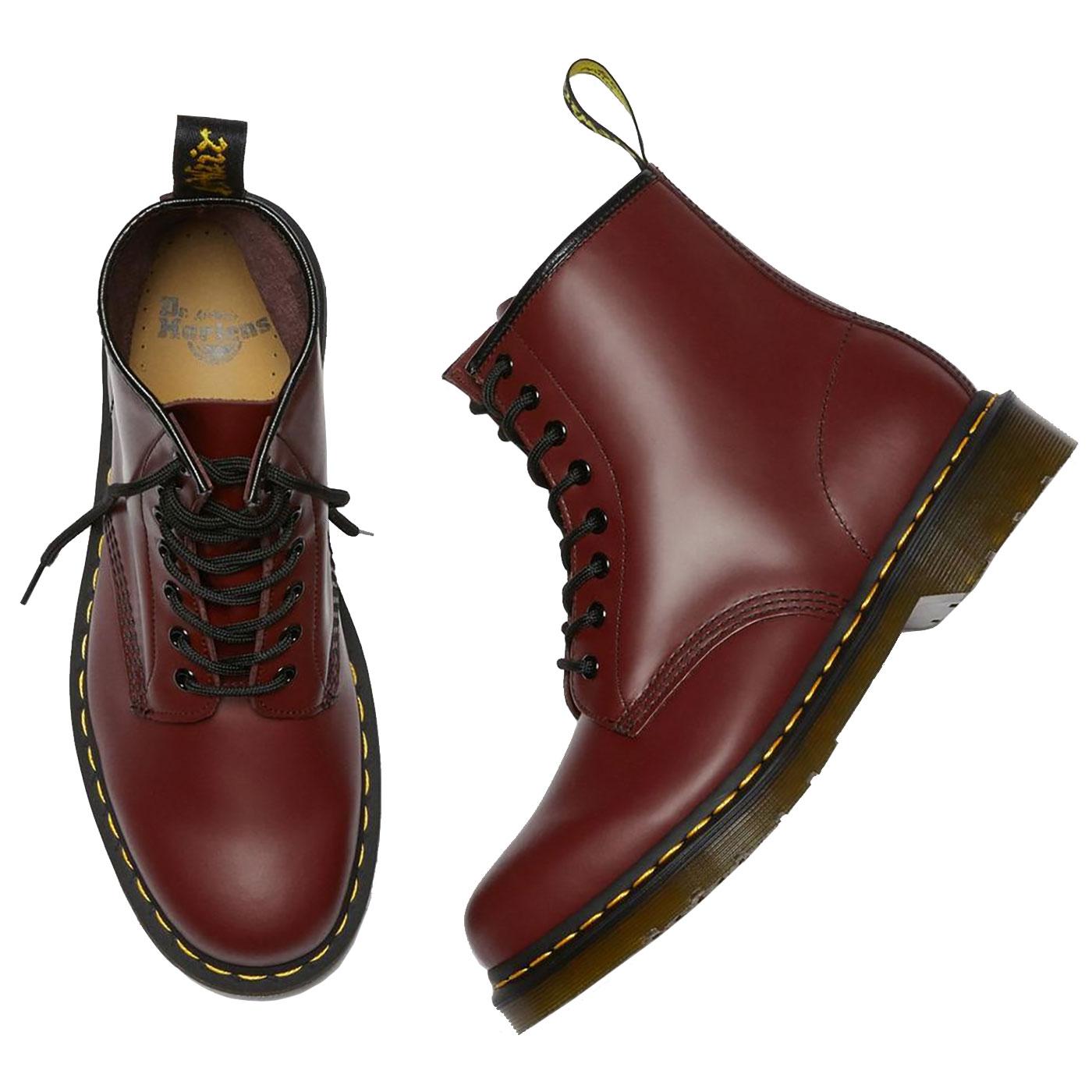 DR MARTENS 1460 Womens Retro Mod Smooth Cherry Leather Boots