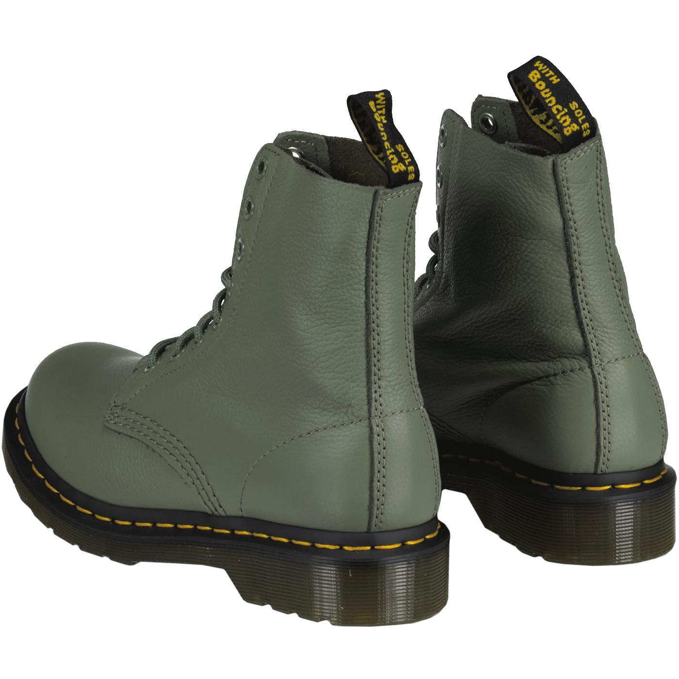 1460 Pascal DR MARTENS Retro 8 Eyelet Boots in Khaki Green