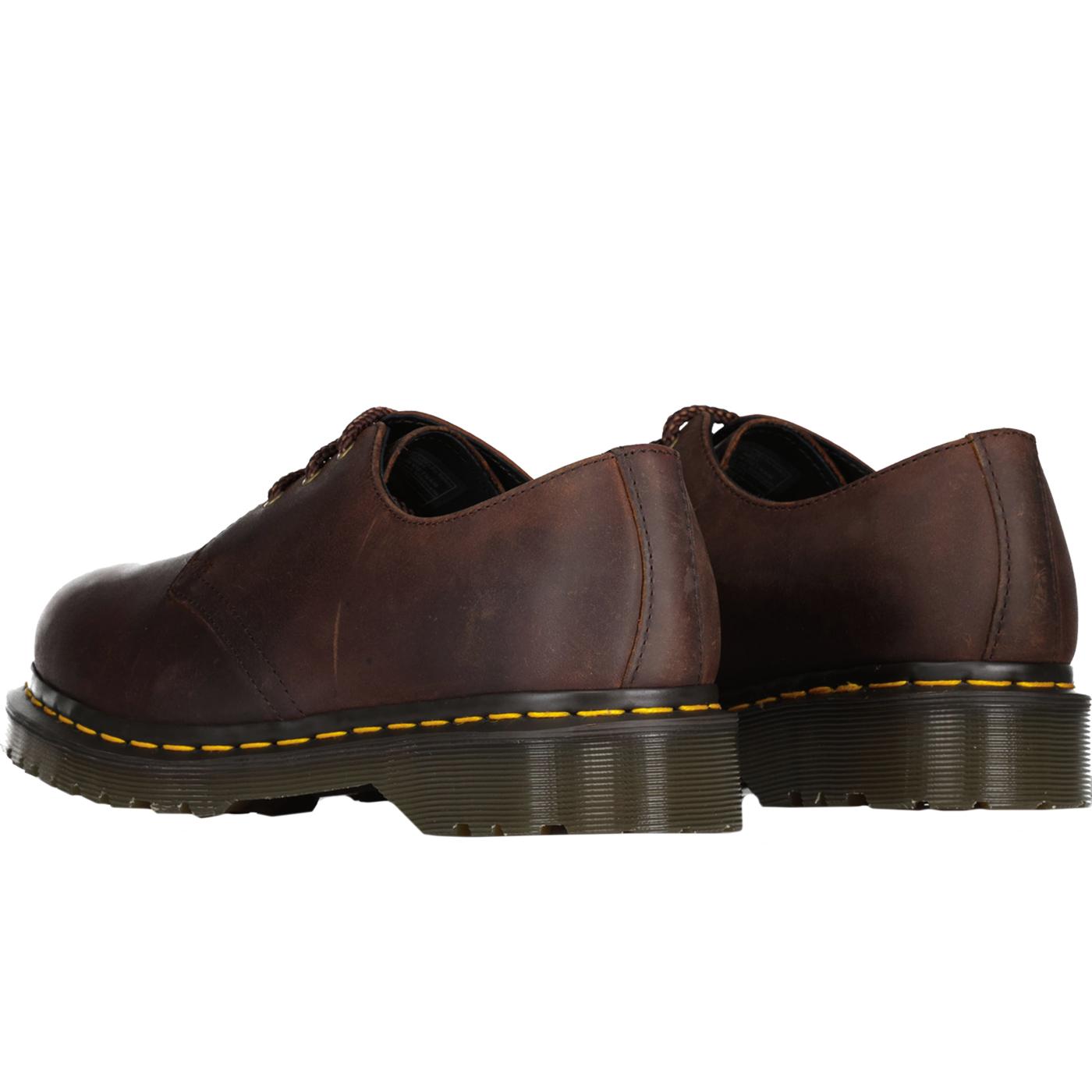 1461 Dr Martens Waxed Full Grain Leather Shoes in Brown