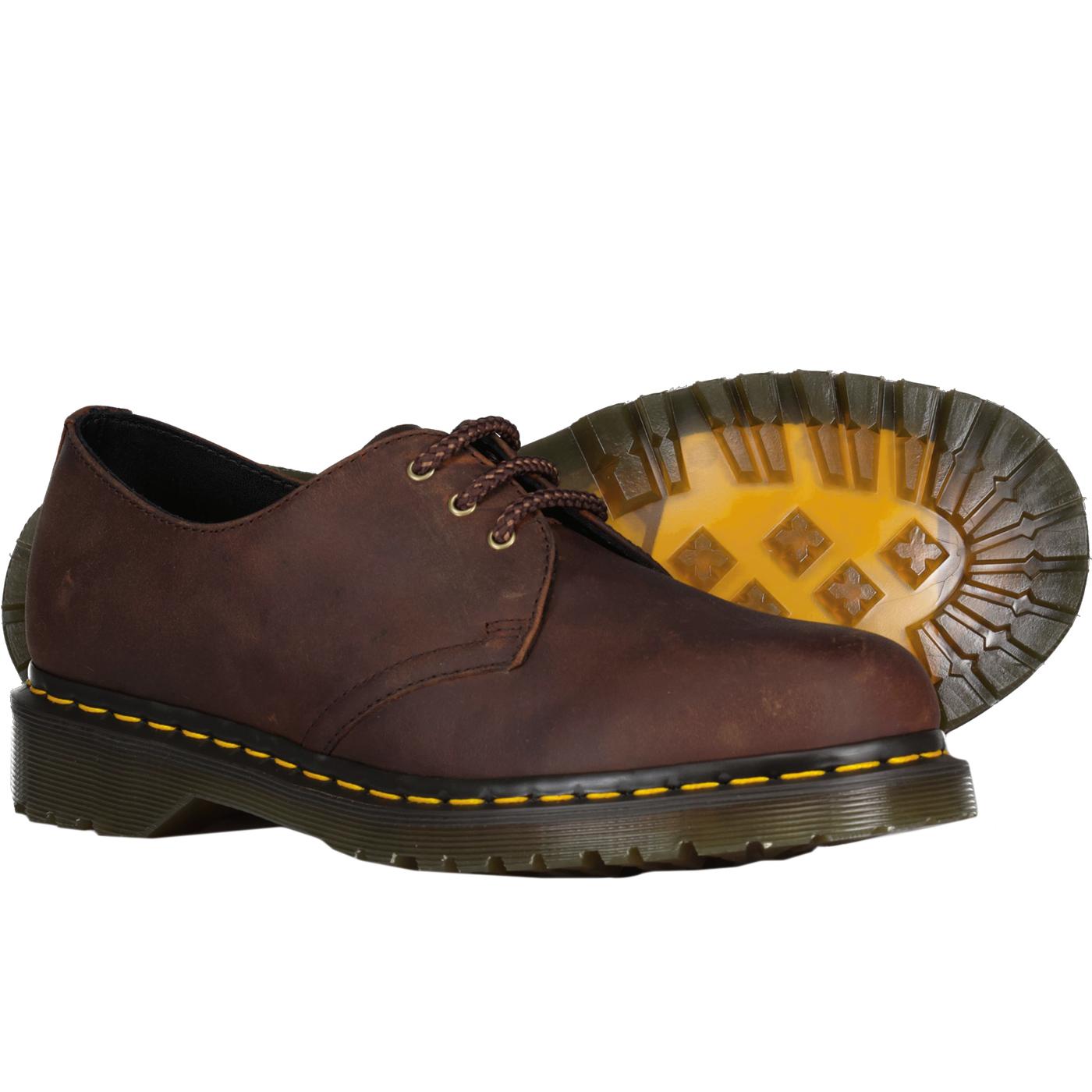 1461 Dr Martens Waxed Full Grain Leather Shoes in Brown