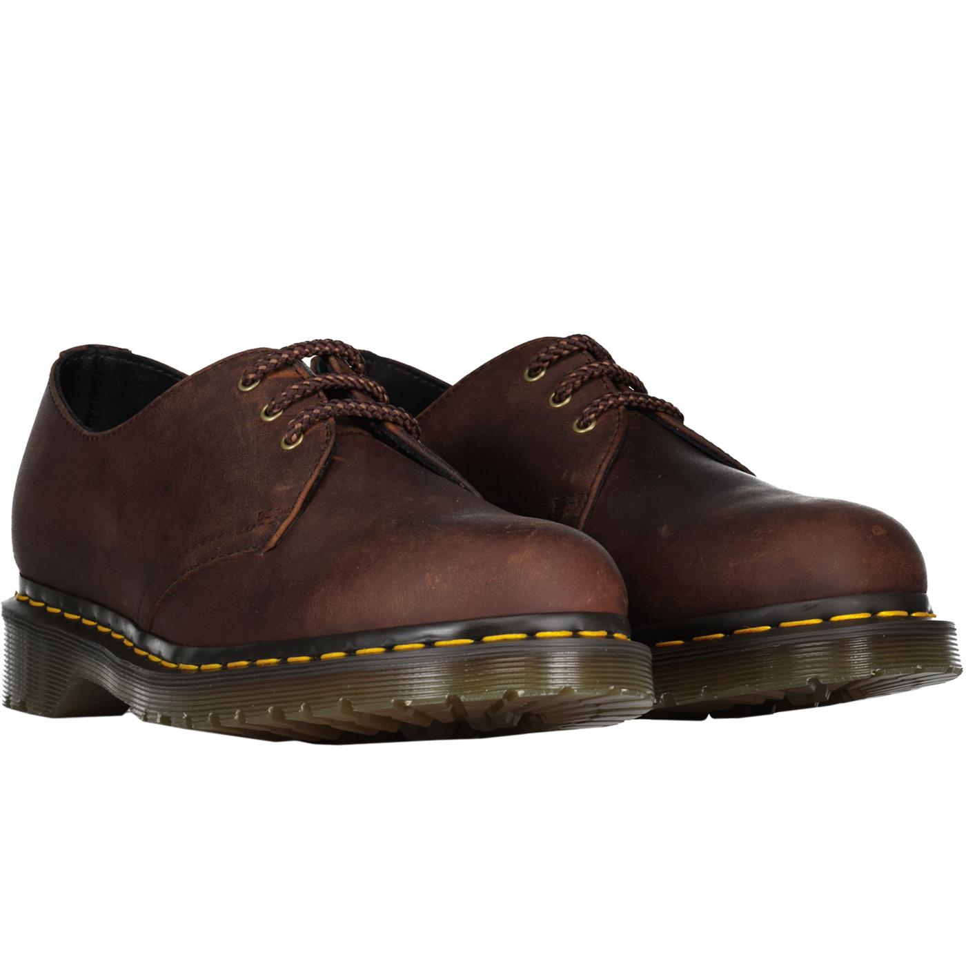 1461 Dr Martens Waxed Full Grain Leather Shoes in Brown