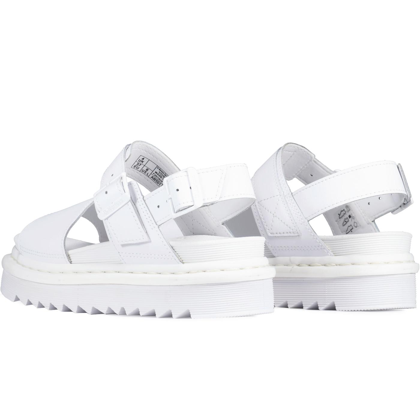 DR MARTENS Voss Mono Hydro Leather Retro Sandals in White