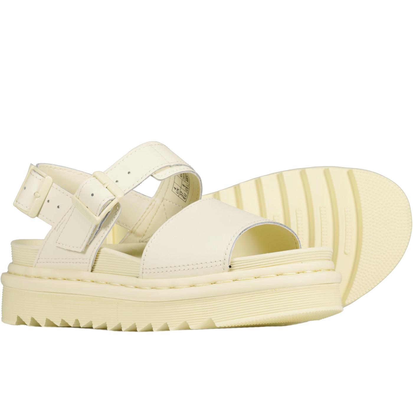 DR MARTENS Voss Mono Hydro Leather Sandals in Toile Cream