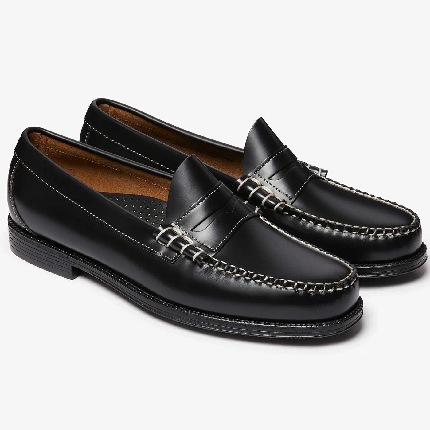 Bass Weejuns Larson contrast stitch penny loafers Black Leather