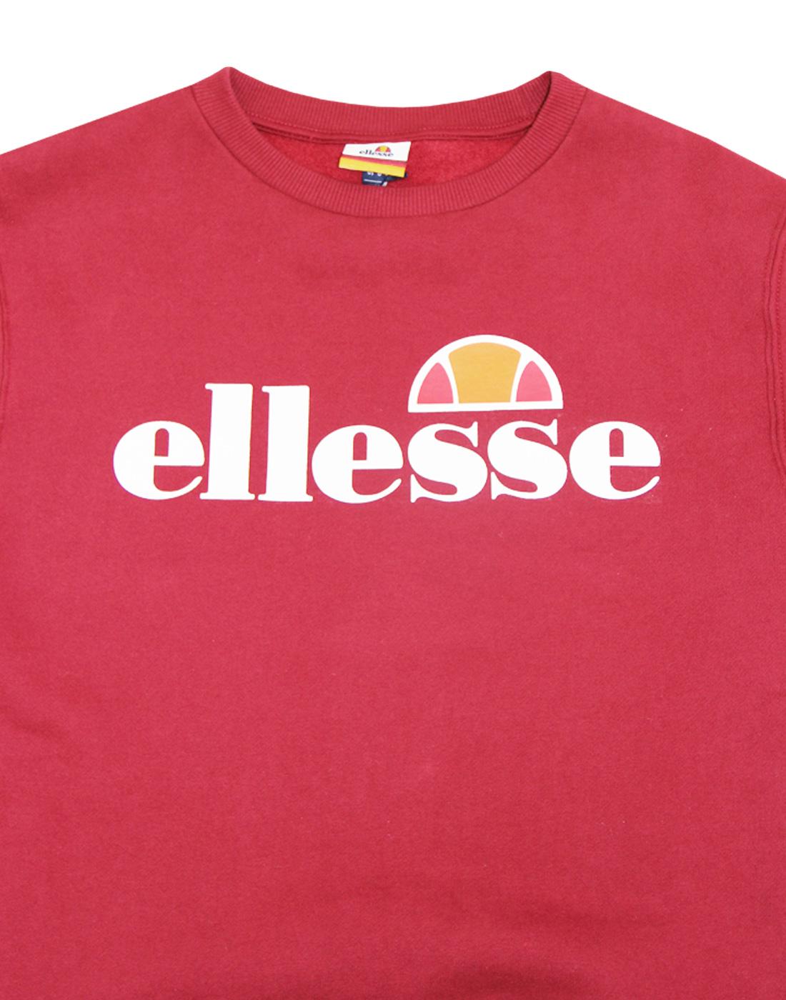 ELLESSE Womens Agata Retro 80s Crew Neck Sweatshirt Tibetan Red