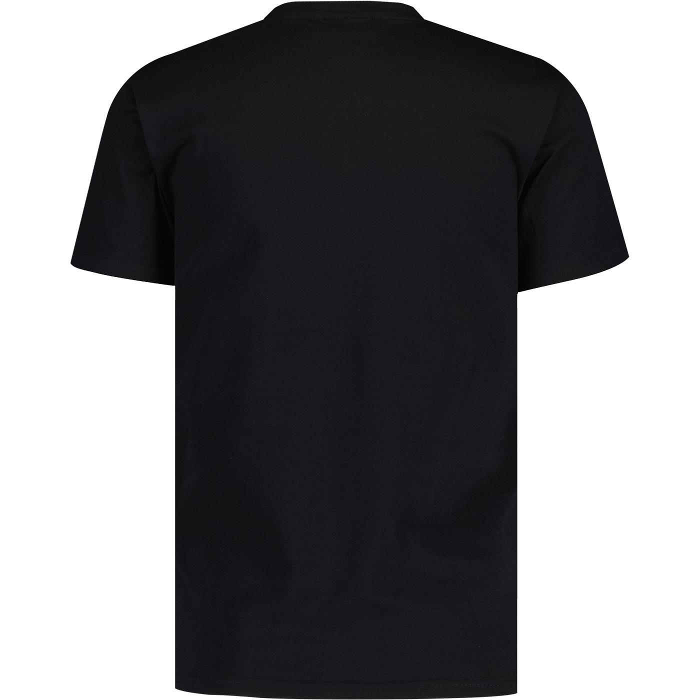 ELLESSE APREL Retro 1970s Chest Stripe Logo T-shirt in Black