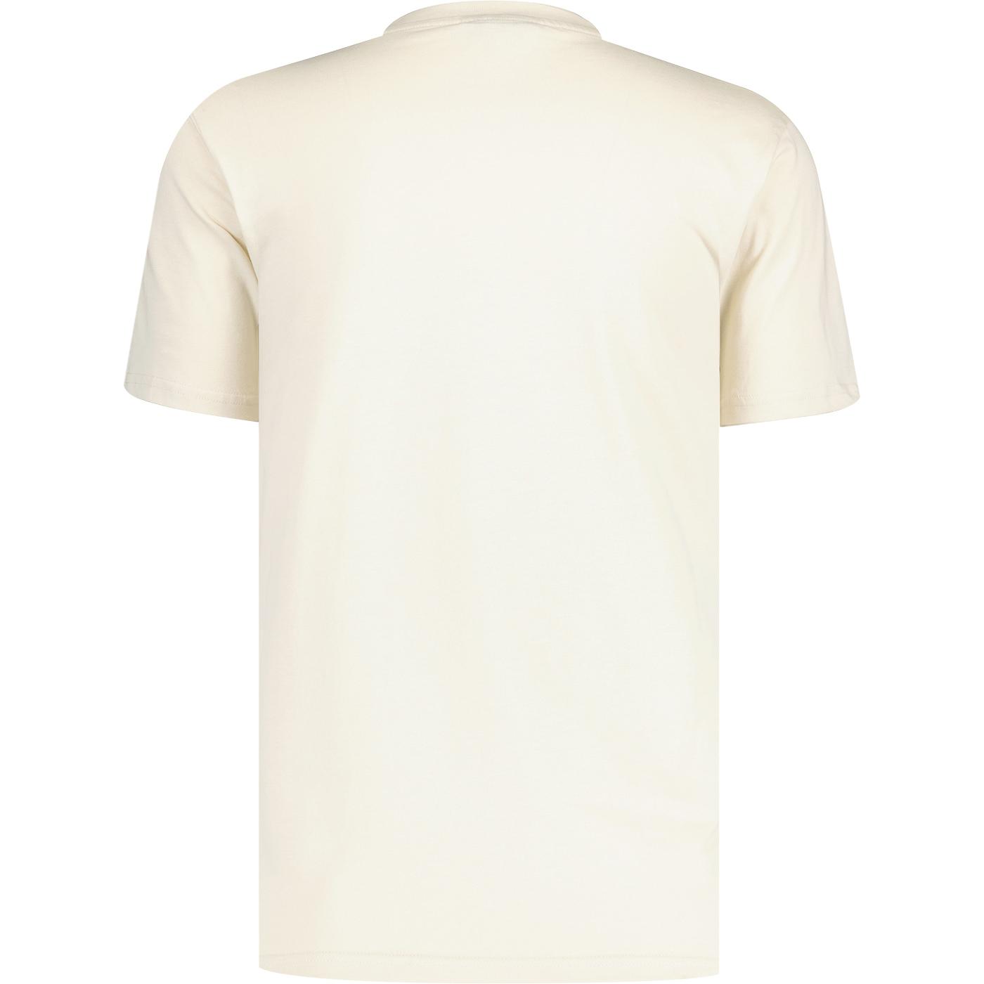 ELLESSE Aprel Retro 1970s Chest Stripe Logo T-shirt Off White