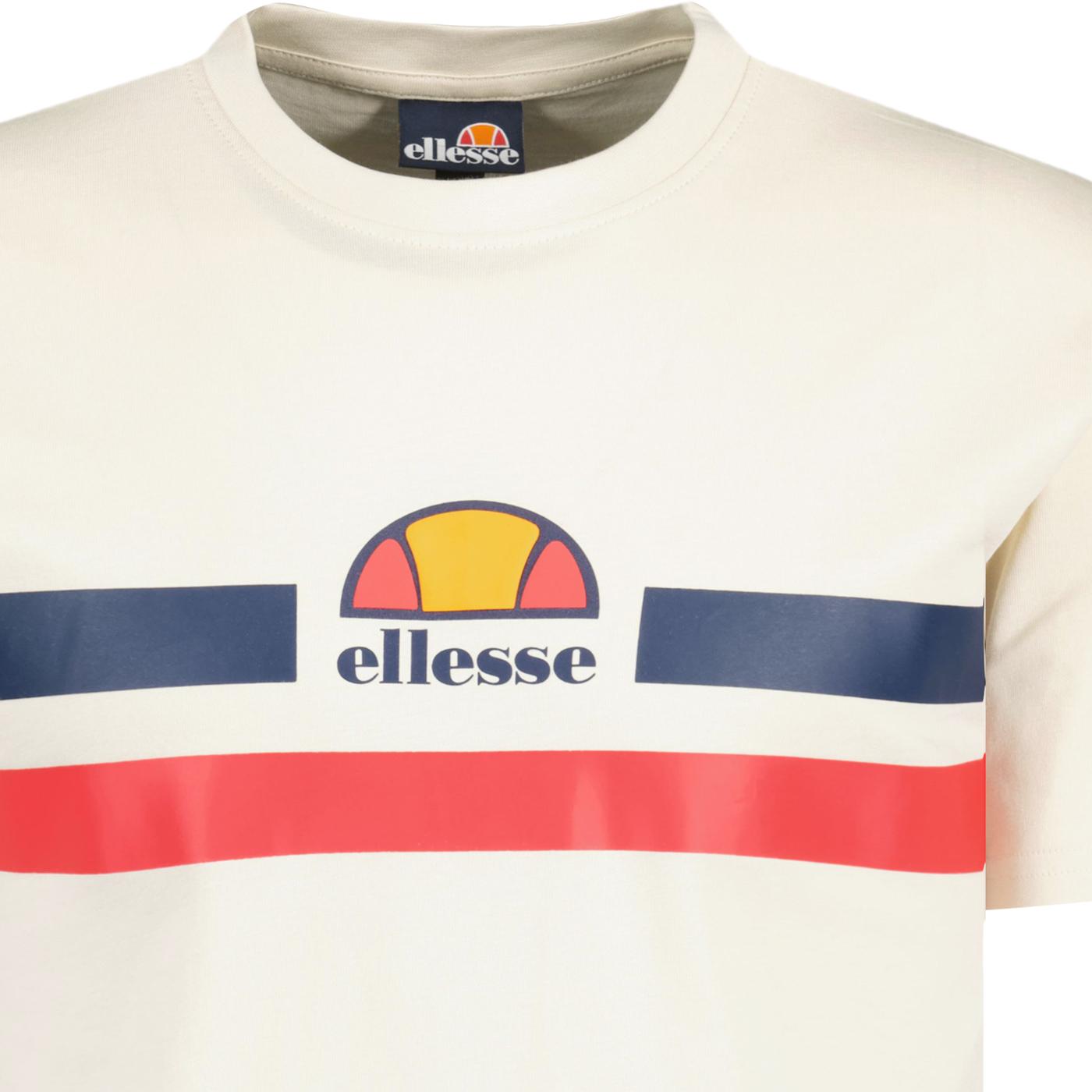 ELLESSE Aprel Retro 1970s Chest Stripe Logo T-shirt Off White
