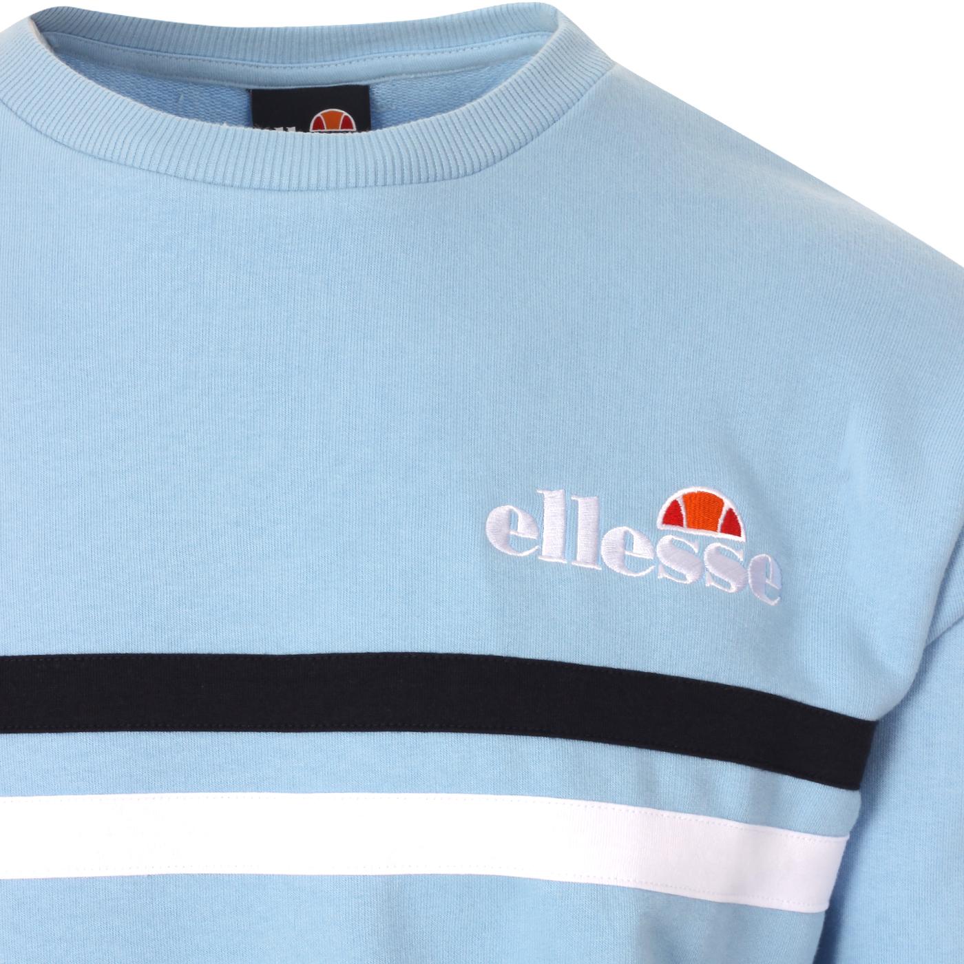 ELLESSE Bellucci Retro Chest Stripe Sweatshirt in Light Blue