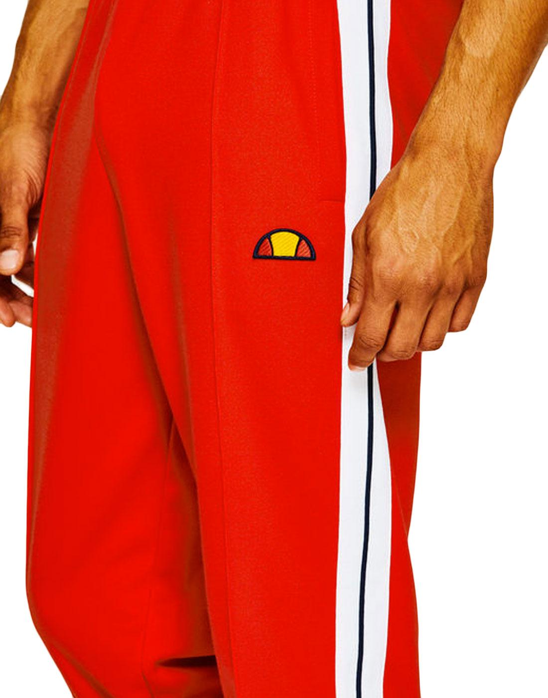 ELLESSE Casse Retro 1980s Stripe Panel Tracksuit Bottoms in Red