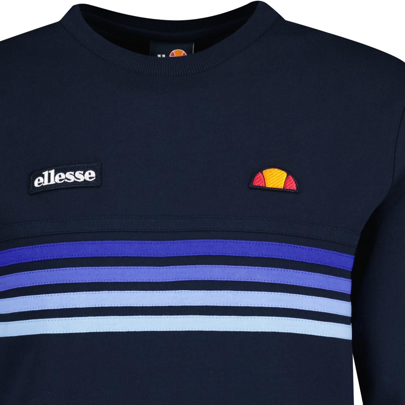 Ellesse Clemente Retro 1980s Chest Stripe Sweatshirt in Navy