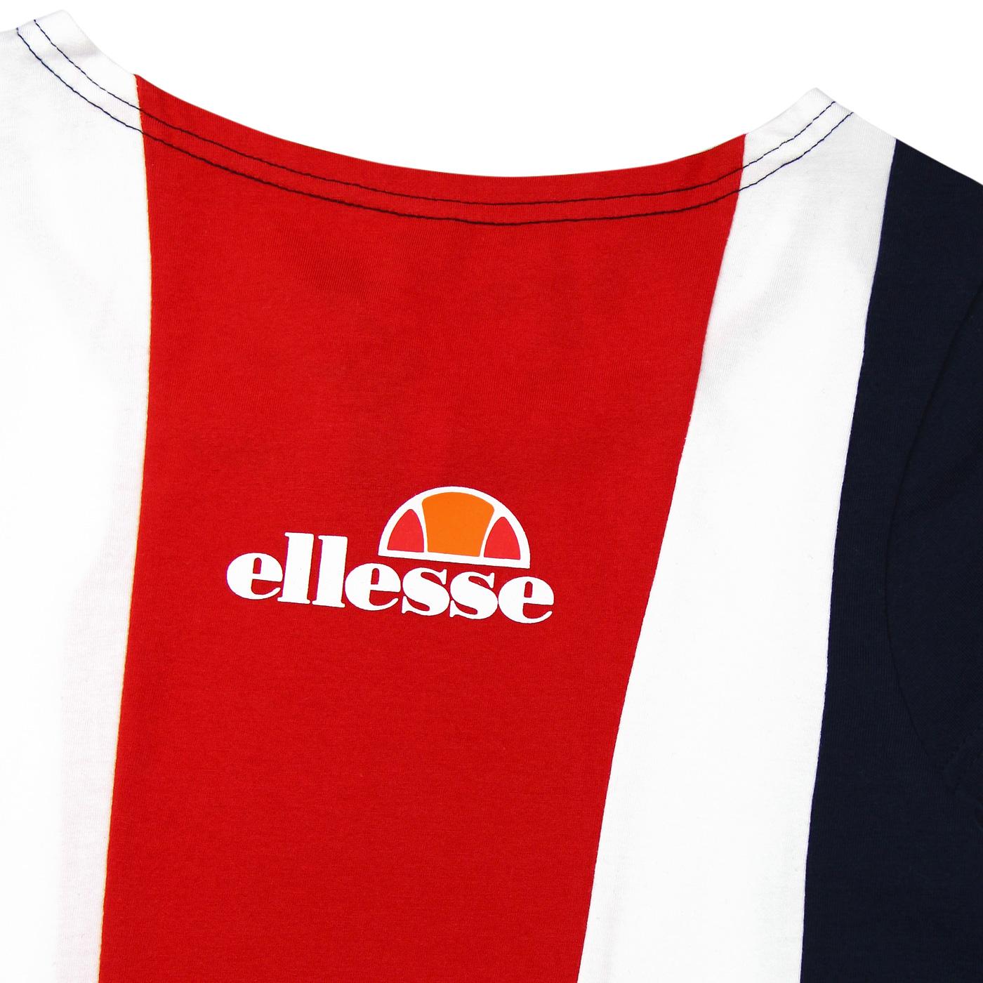 ELLESSE 'Cervo' Women's Retro 80's Cut & Sew Tee in Red