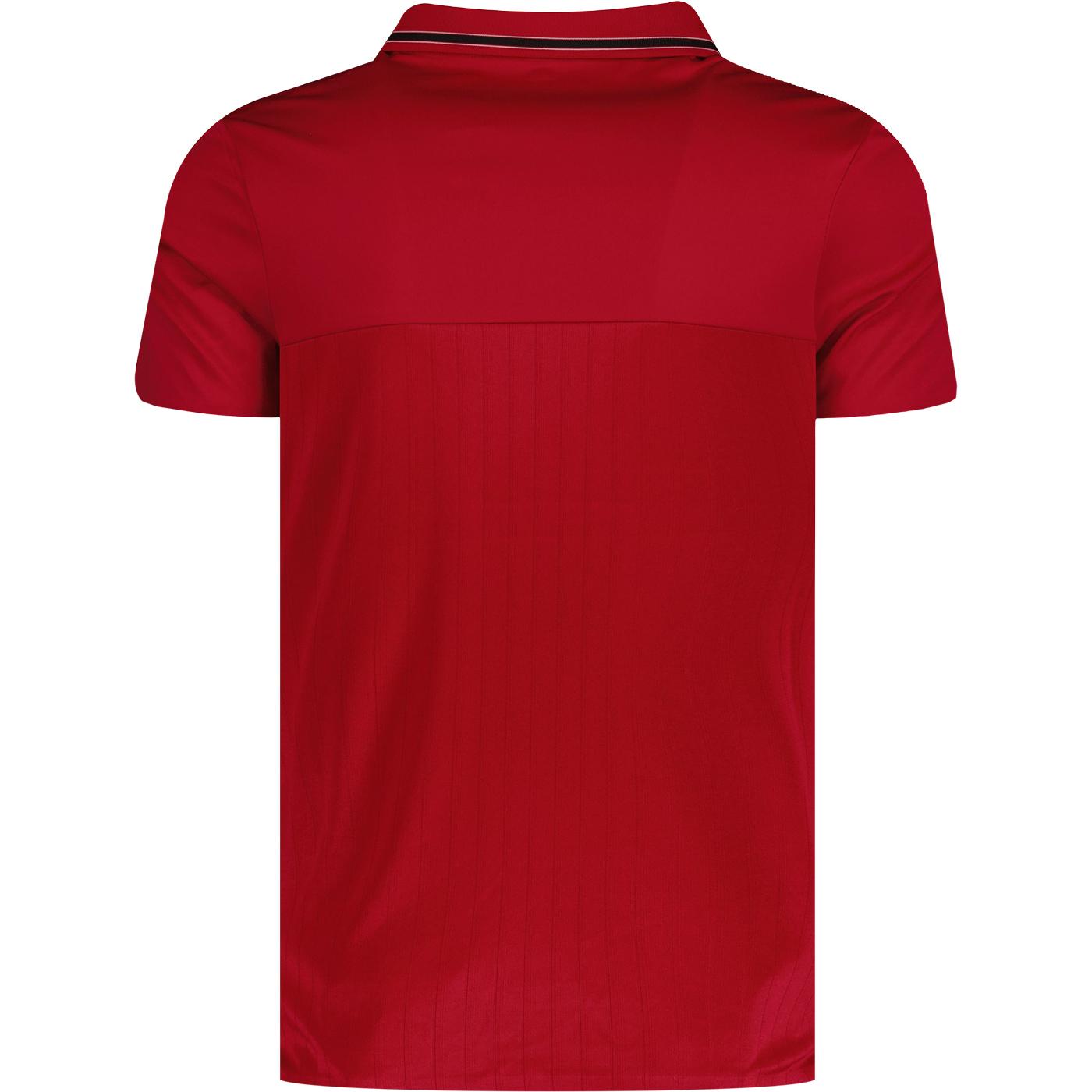 Cruize Ellesse Sport Retro Skipper Neck Polo in Dark Red