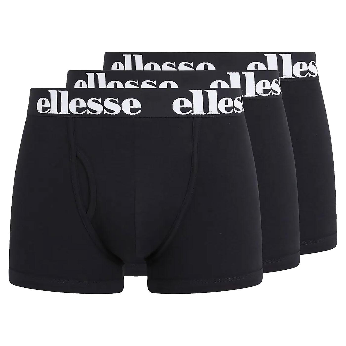 Hali ELLESSE Mens 3-Pack Logo Boxer Shorts (Black)
