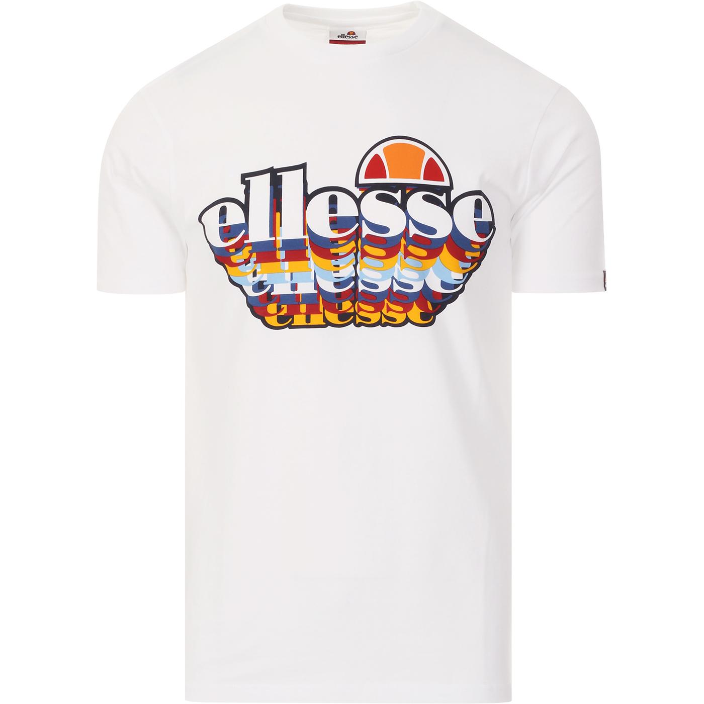 ELLESSE Multiz Men's Retro Indie 80's 3D Logo Tee in White