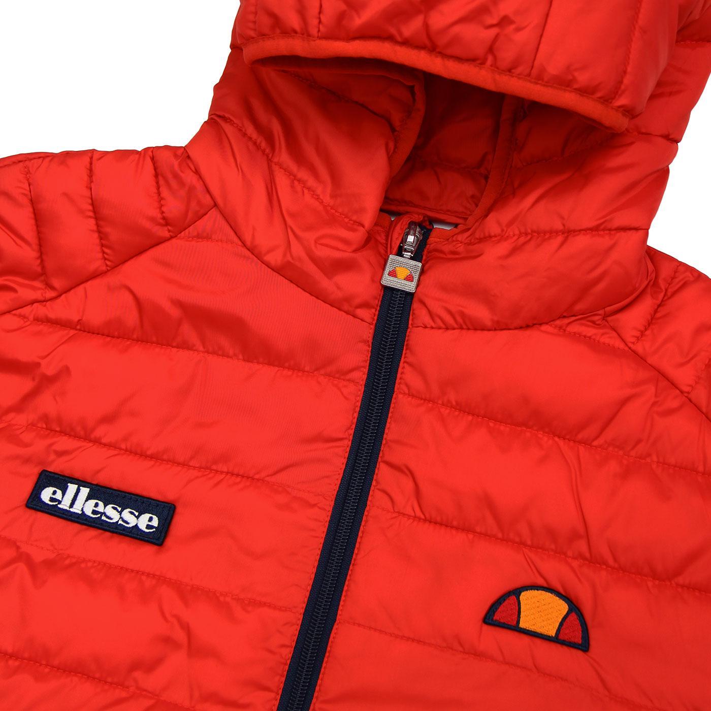 ELLESSE 'Lombardy' Retro 70s Quilted Ski Jacket in Scarlet