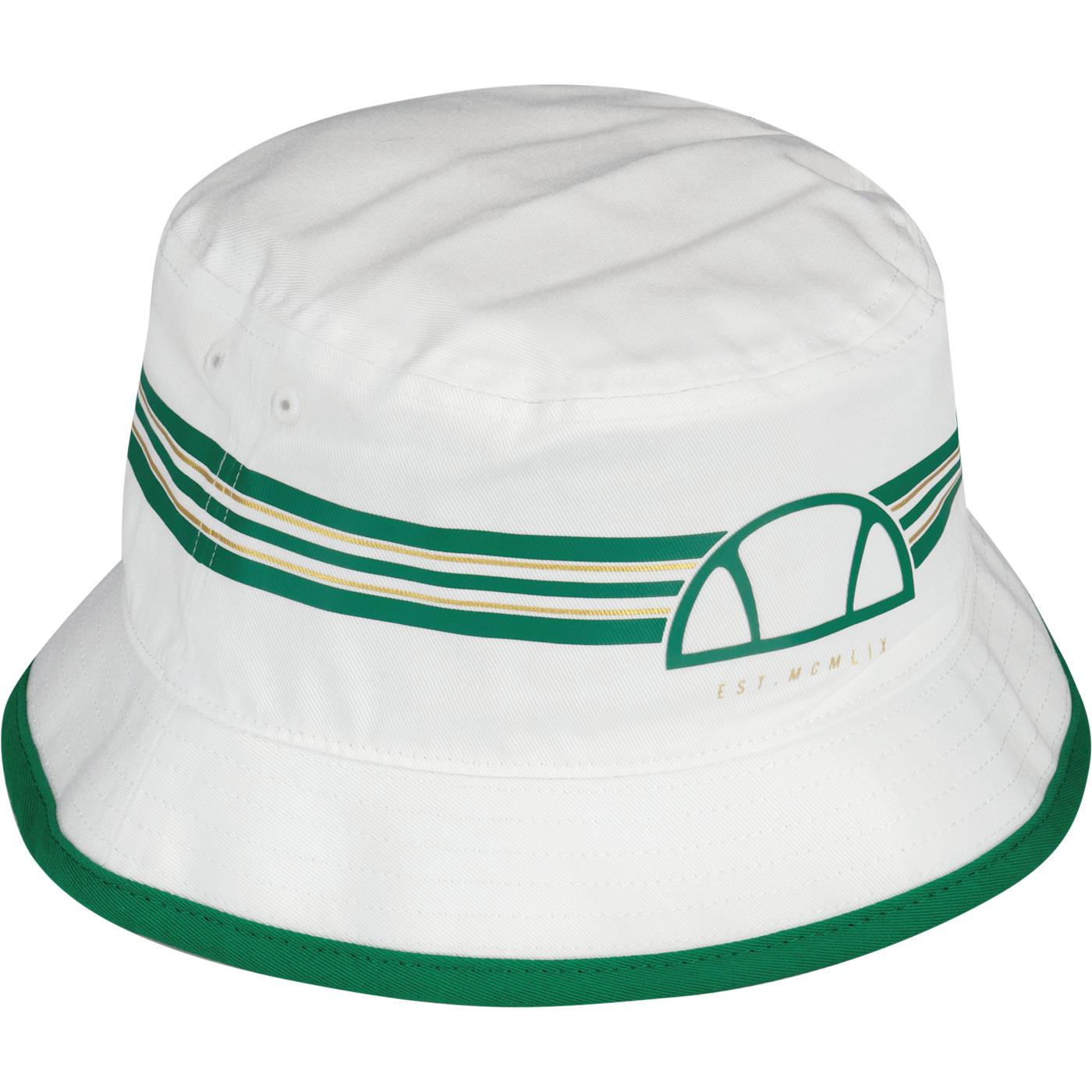 Matteo Retro 90s Stripe Band Bucket Hat (White)