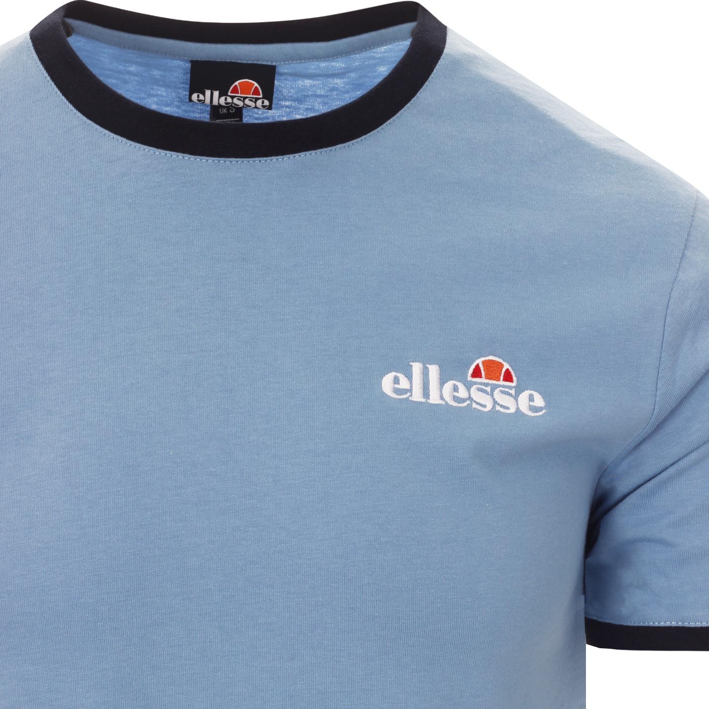 ELLESSE Meduno Retro Logo Ringer Tee in Blue/Navy