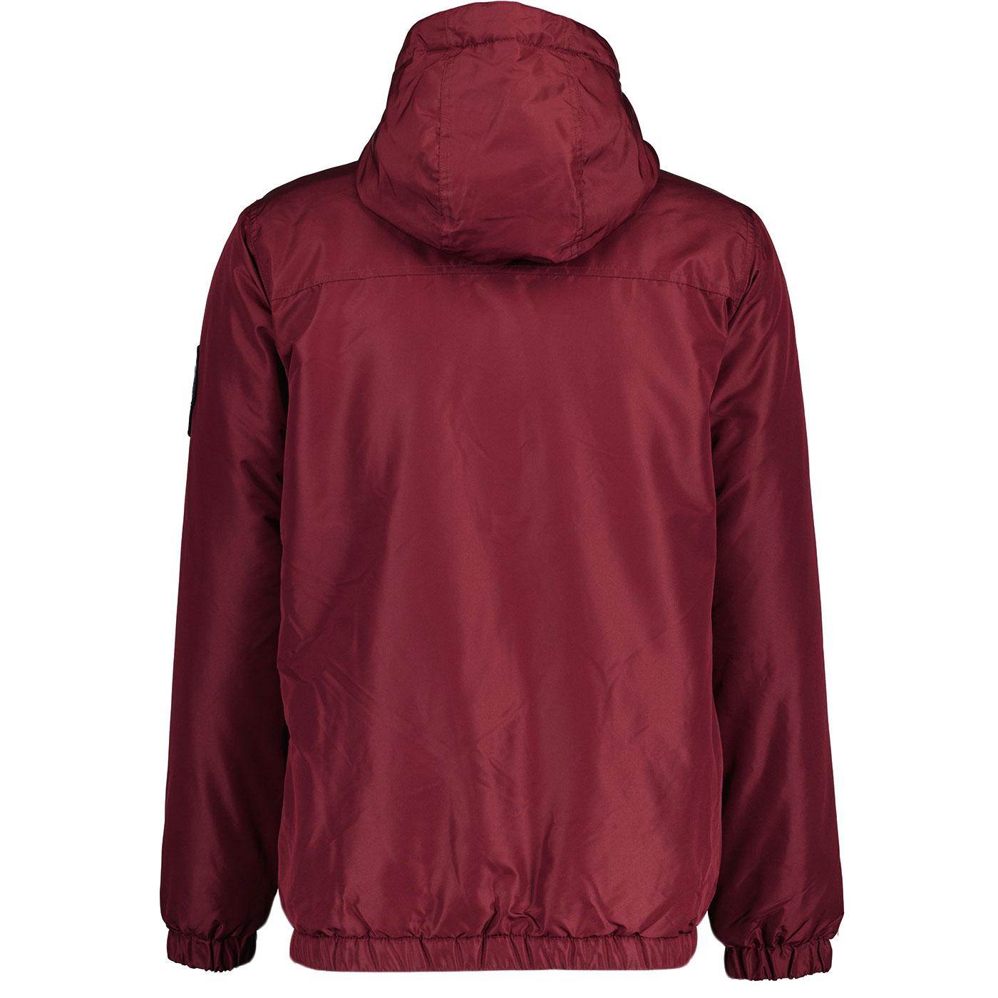 Monterini ELLESSE Retro 80s Padded Overhead Jacket Burgundy