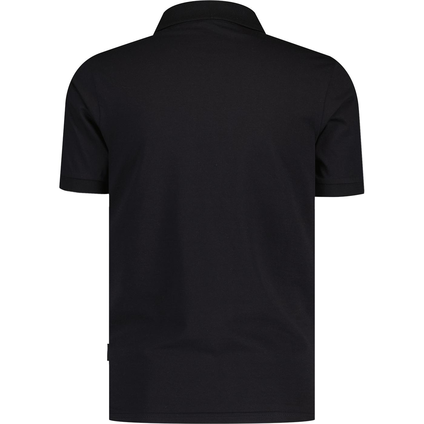 ELLESSE Morella Retro Sports Sleeve Stripe Polo Shirt in Black