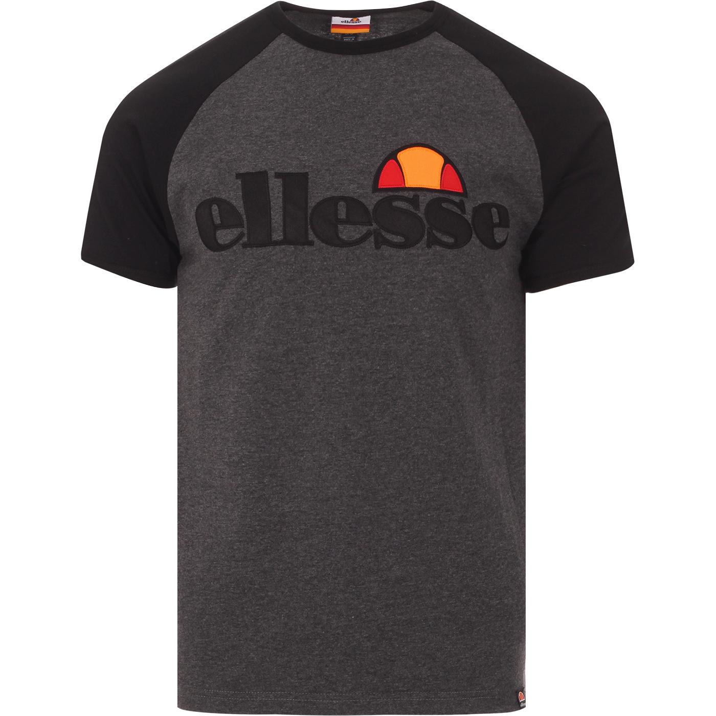 ELLESSE Piave Retro 90s Raglan Baseball T-shirt in Dark Grey