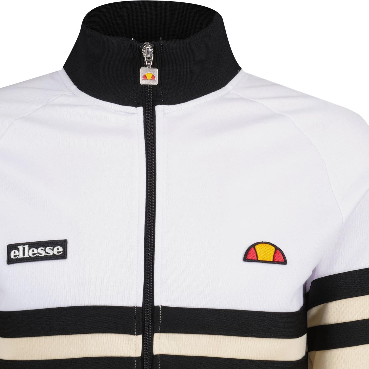 ELLESSE RIMINI Retro 80s Casuals Track Jacket in White Ecru