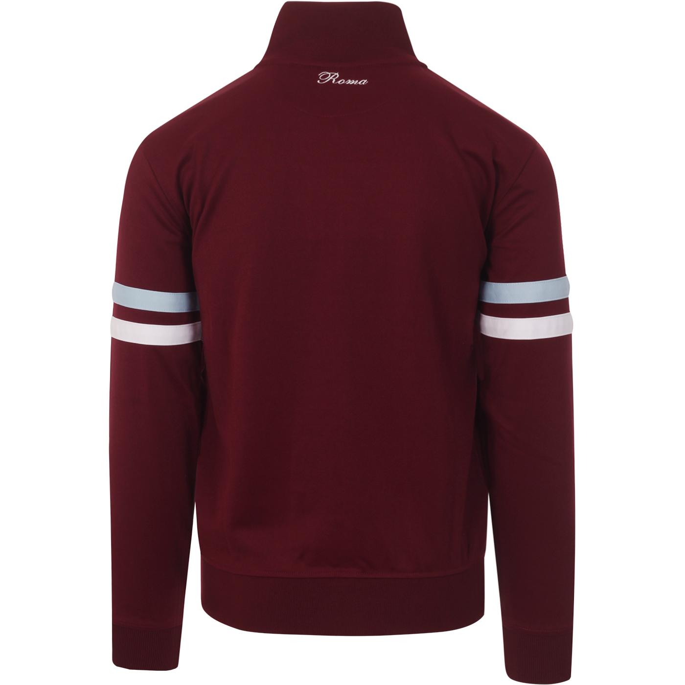 ELLESSE Roma Retro 80s Sleeve Stripe Track Top in Burgundy