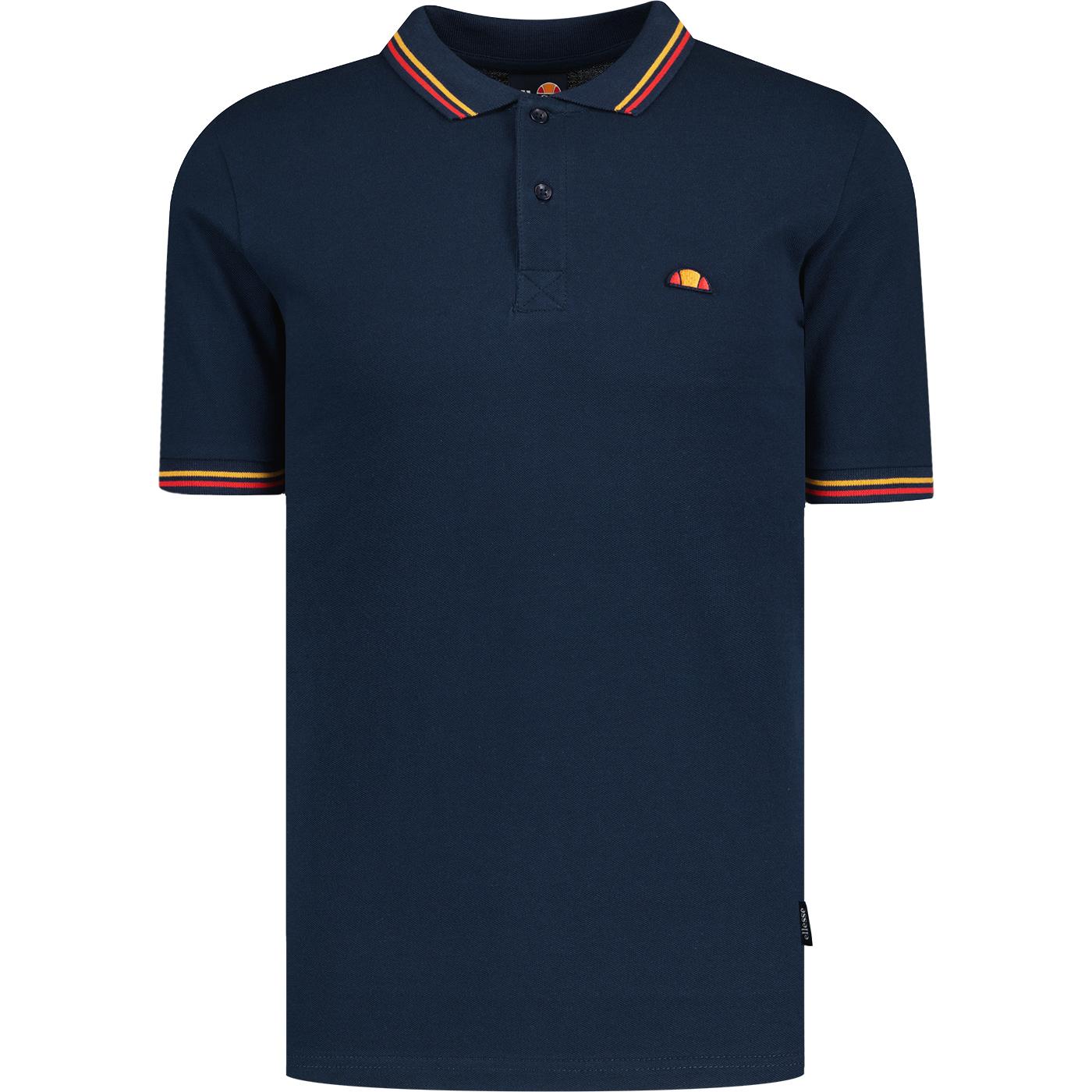 Rooks Ellesse Twin Tipped Pique Polo Shirt (Navy)