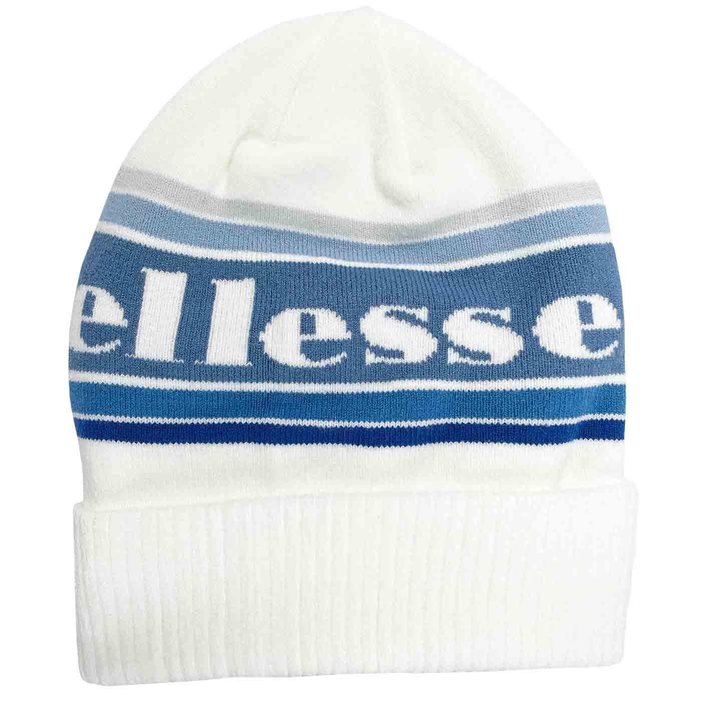 Rusho ELLESSE Retro 80s Knitted Beanie Hat (White)