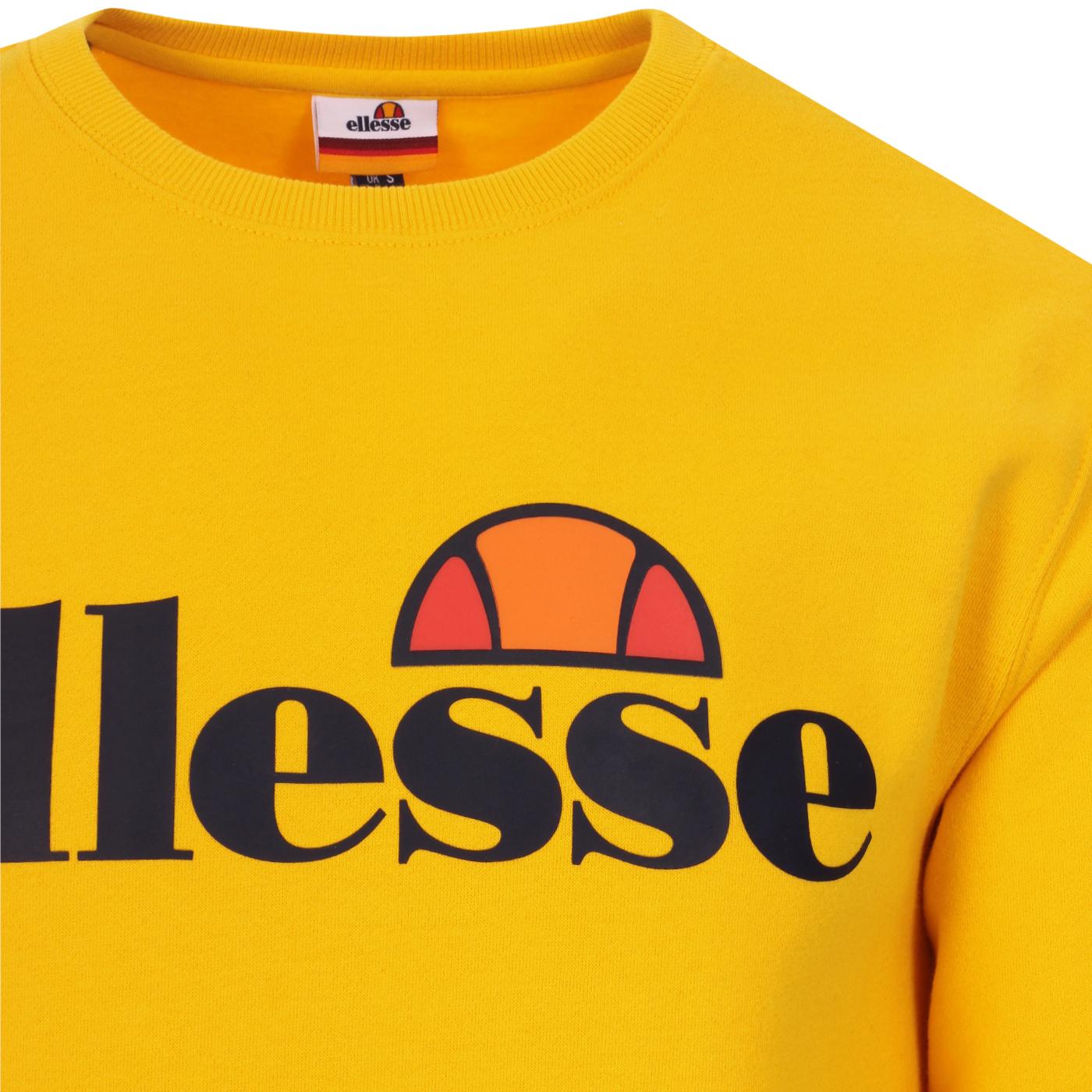 ELLESSE Succiso Men's Retro 80s Logo Sweatshirt Yellow