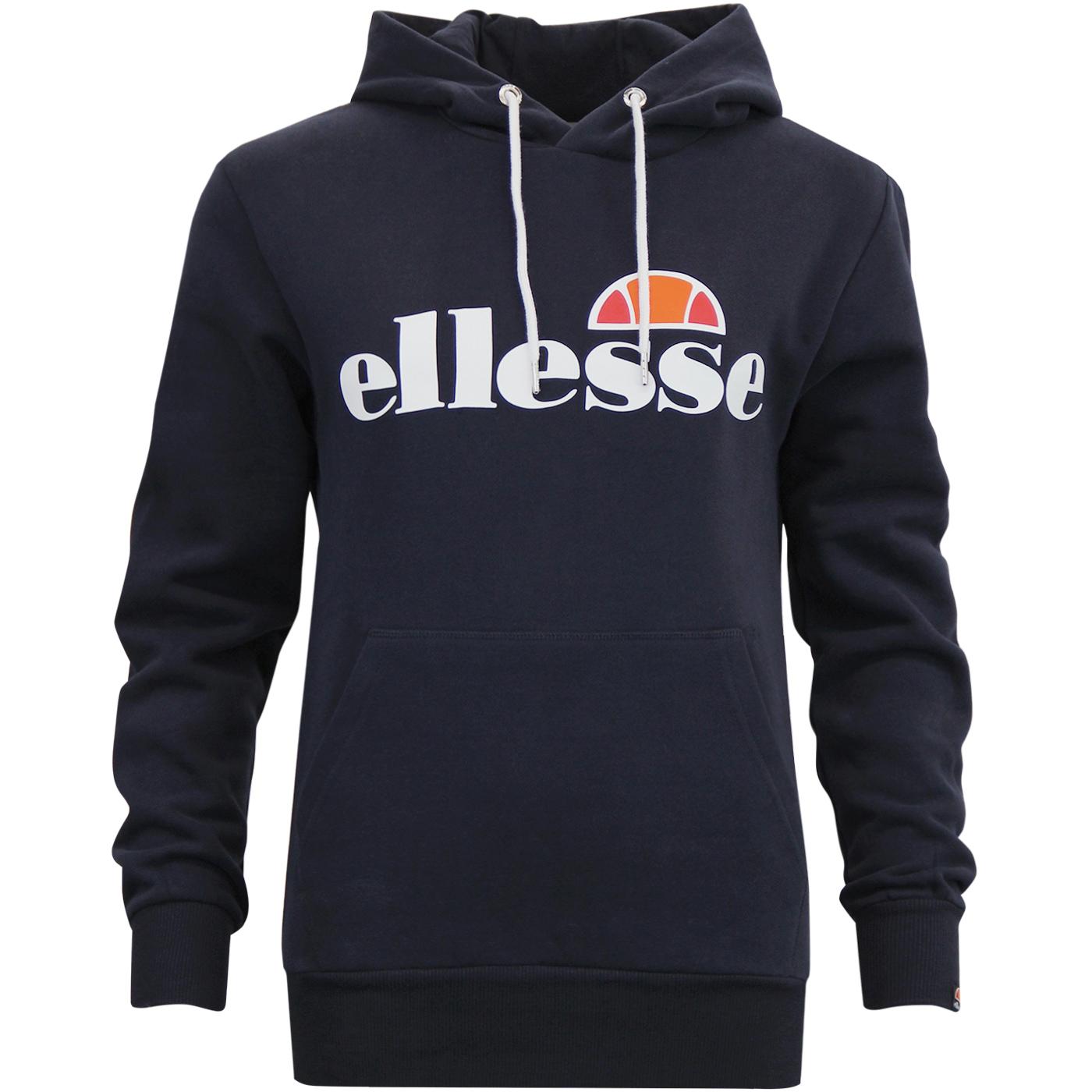 Torices ELLESSE Womens 80's Chest Logo Hoodie in Navy