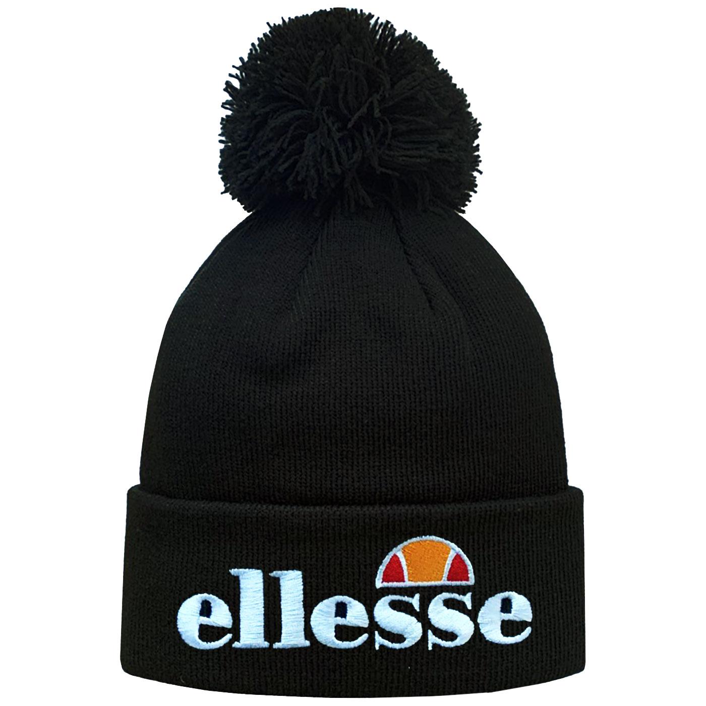 Velly ELLESSE Retro Eighties Logo Bobble Hat BLACK
