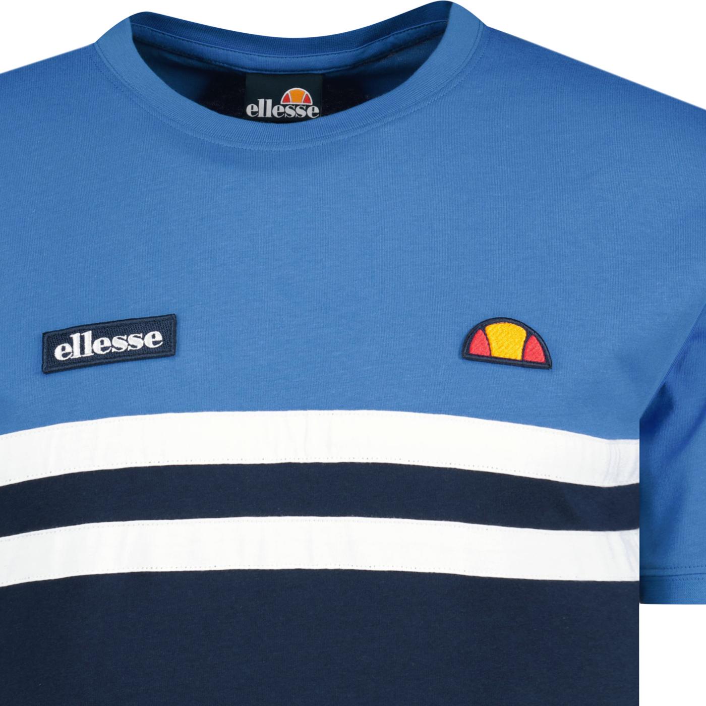 Venire Ellesse Retro Colour Block Crew Tee Blue