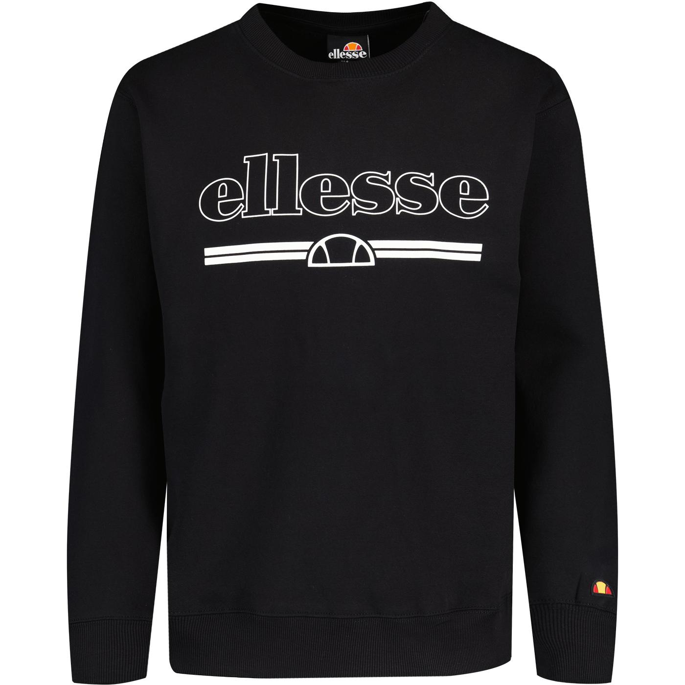 Wezen Ellesse Retro 80s Logo Crew Sweatshirt Black