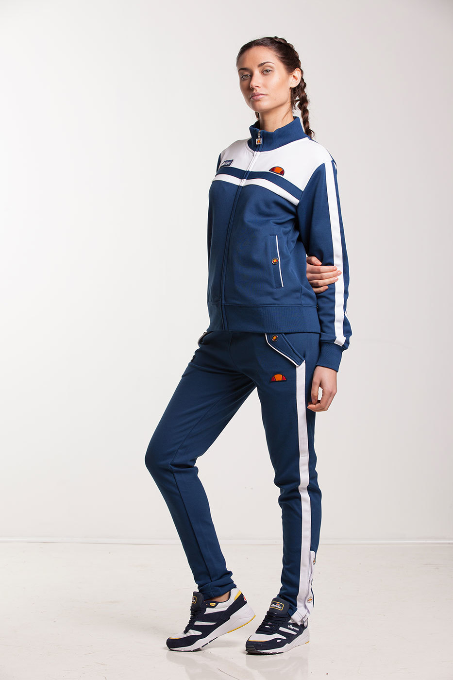 ELLESSE Fabiola Women's Retro 70s Indie Track Top in Blue