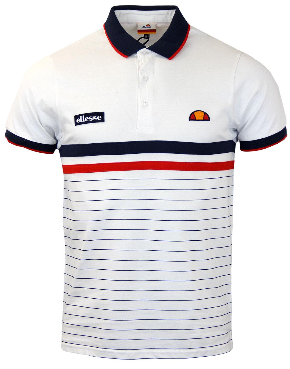 Seppi ELLESSE Retro Mod Stripe Jersey Polo Shirt 