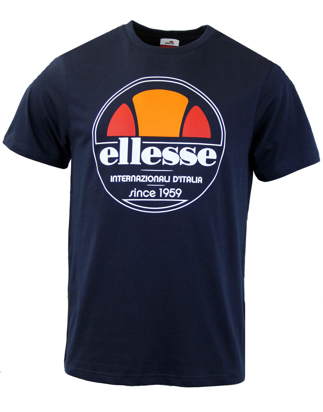 ELLESSE Bergamo Retro Logo T-Shirt In Dress Blue