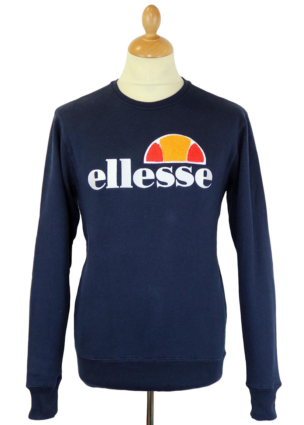 ELLESSE Guerazzi Retro 70s Indie Classic Crew Neck Sweater Blue