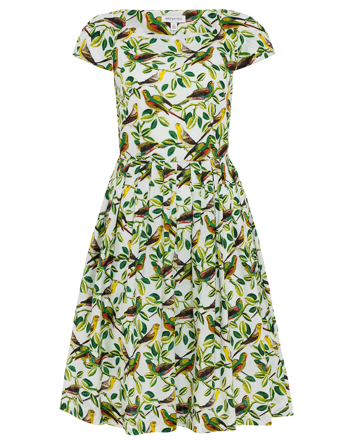 Claudia EMILY & FIN Retro Tropical Parakeets Dress