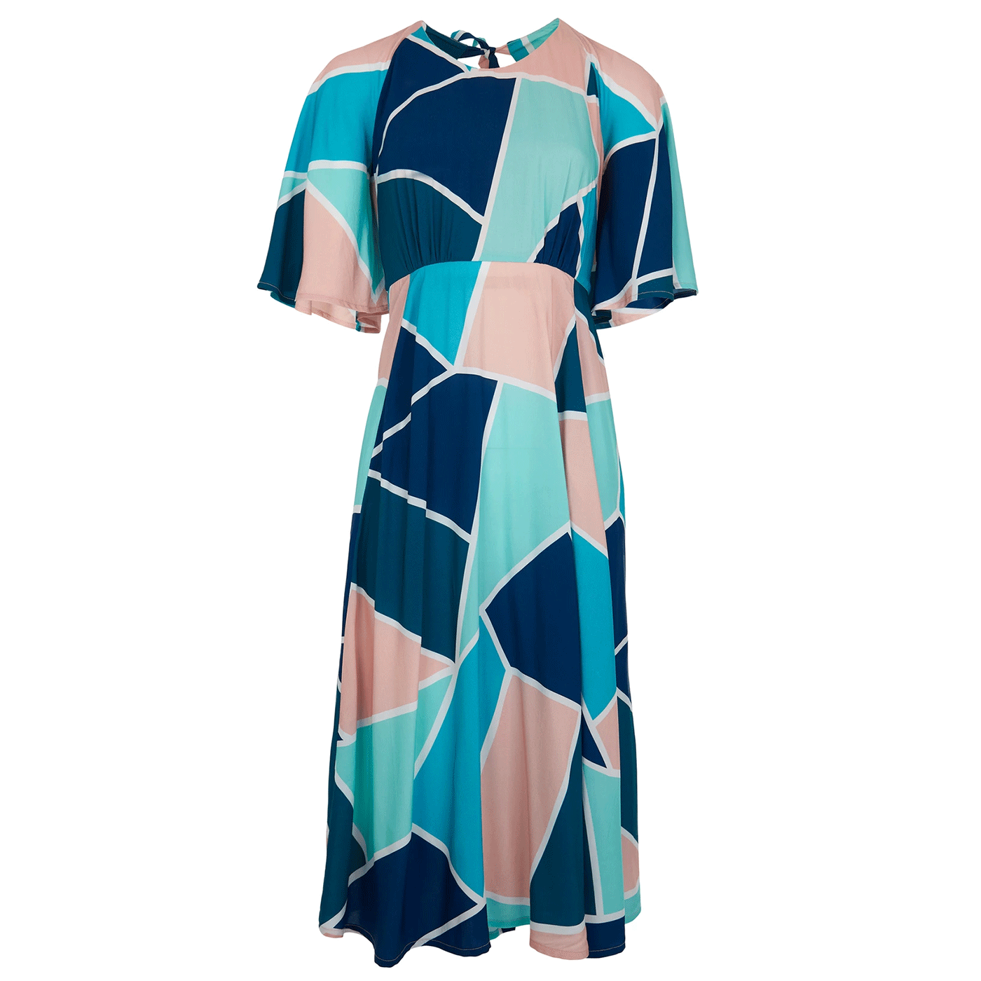 Ines EMILY & FIN Abstract Mosaic Tile Long Dress