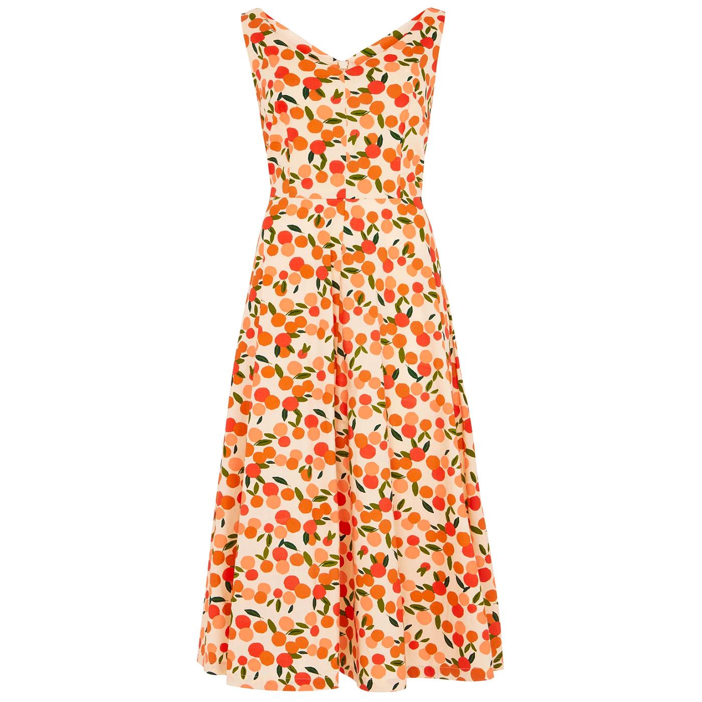 Margot EMILY & FIN Retro Summer Oranges Midi Dress