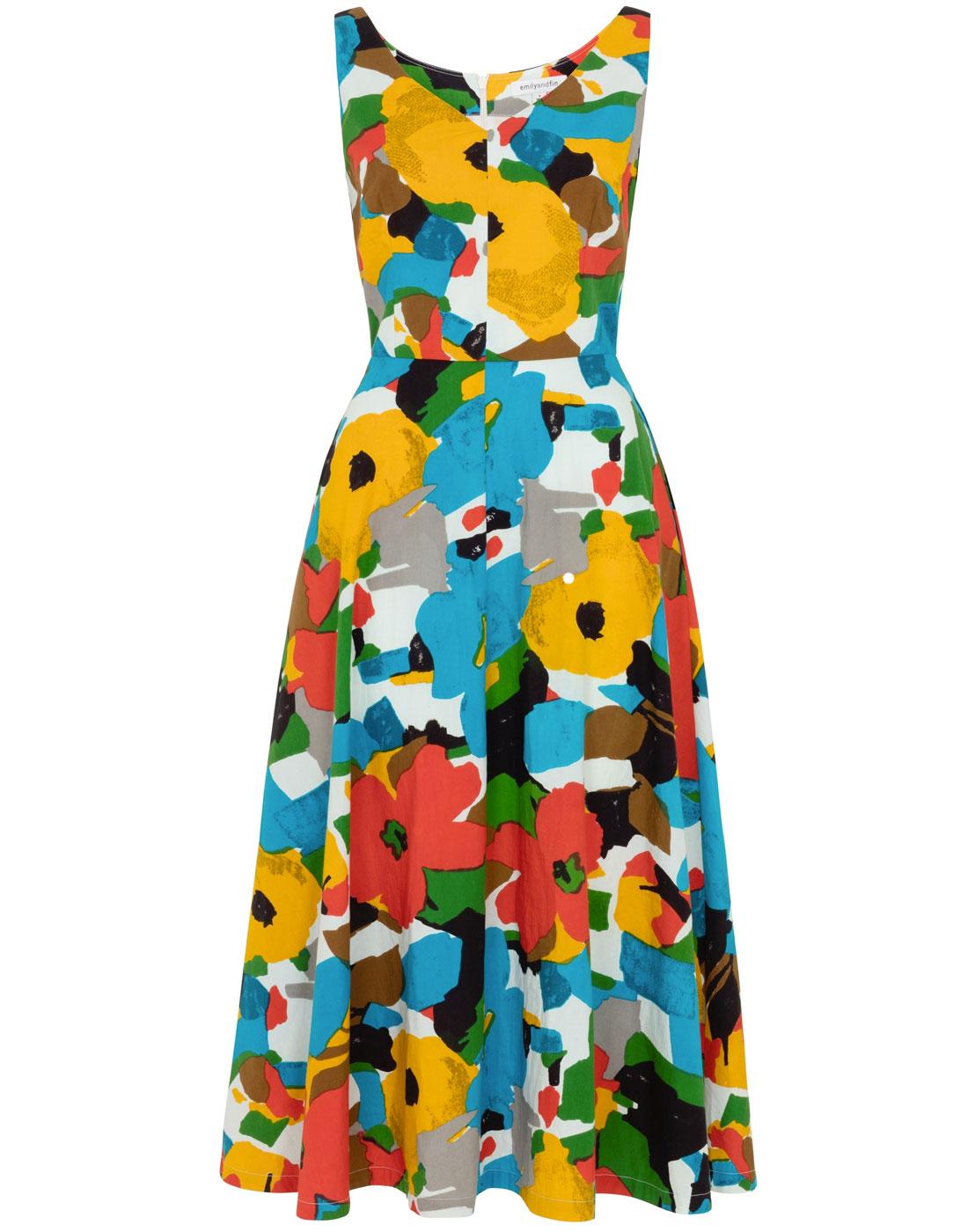 Desconexión acumular Una vez más EMILY AND FIN Margot Vintage 50s Painted Floral Midi Dress