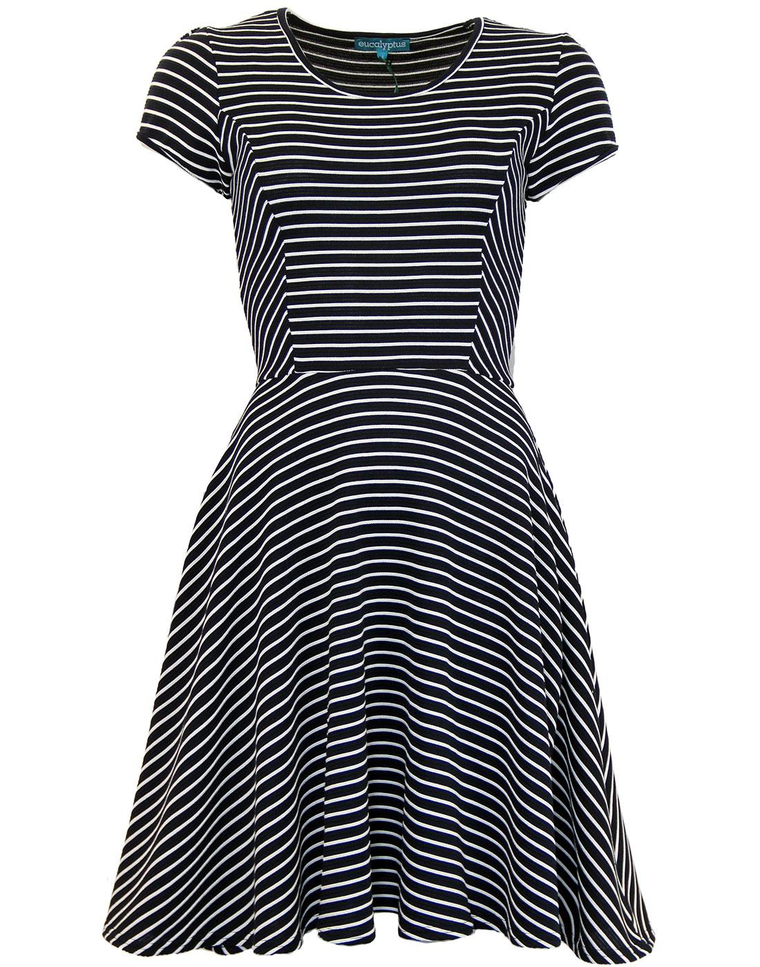 Sally EUCALYPTUS Retro 60s Mod Stripe Skater Dress