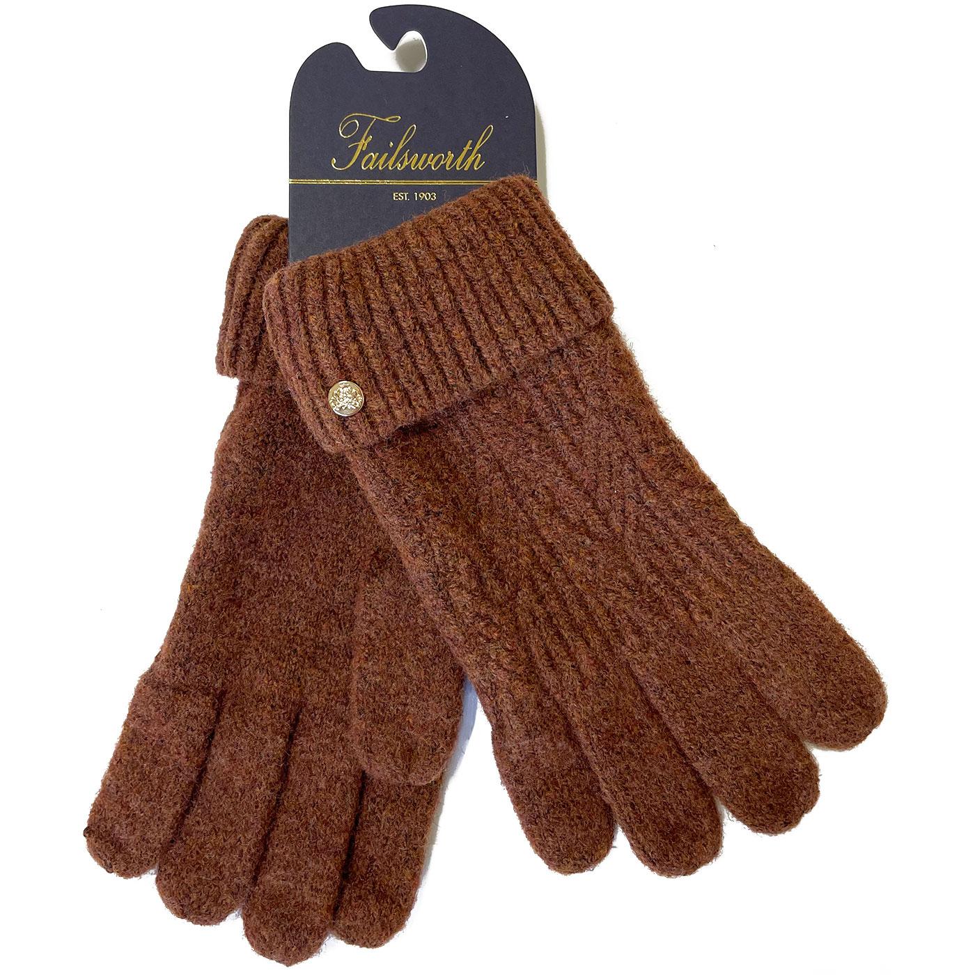 Alice Failsworth Textured Knitted Gloves Chestnut