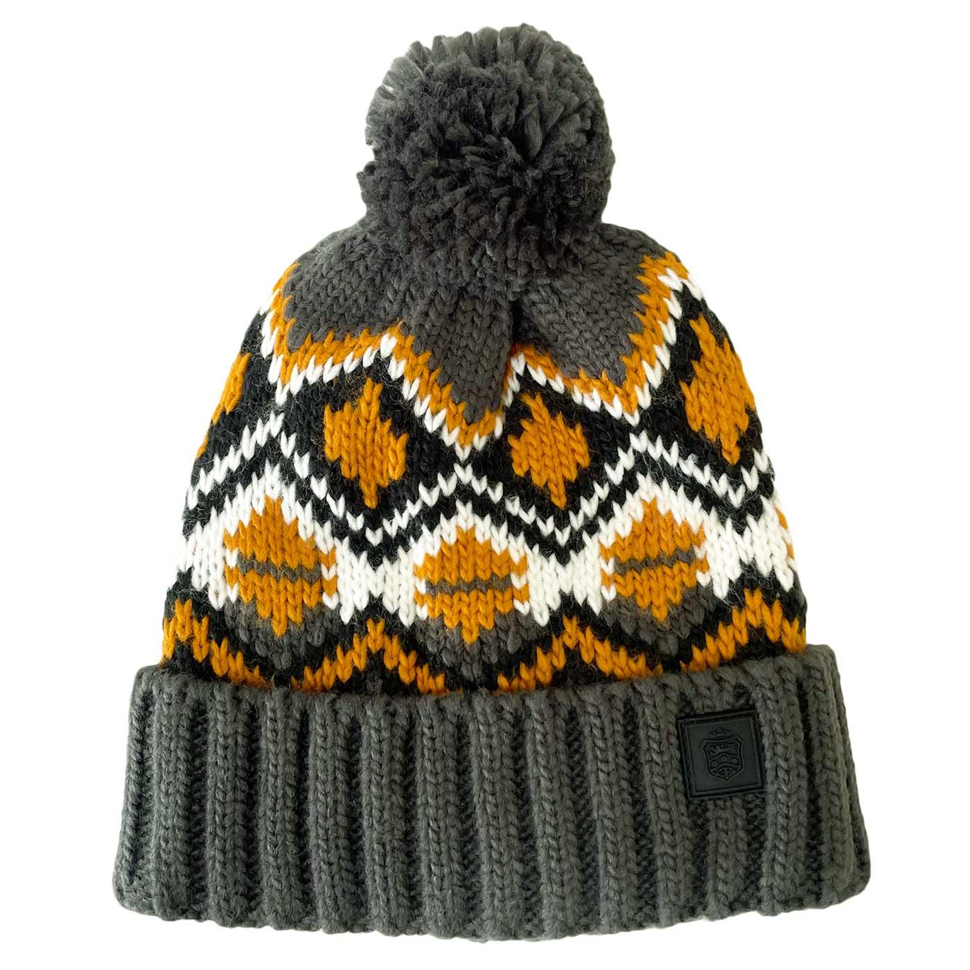 Alpine Failsworth Patterned Knit Pom-Pom Beanie Y