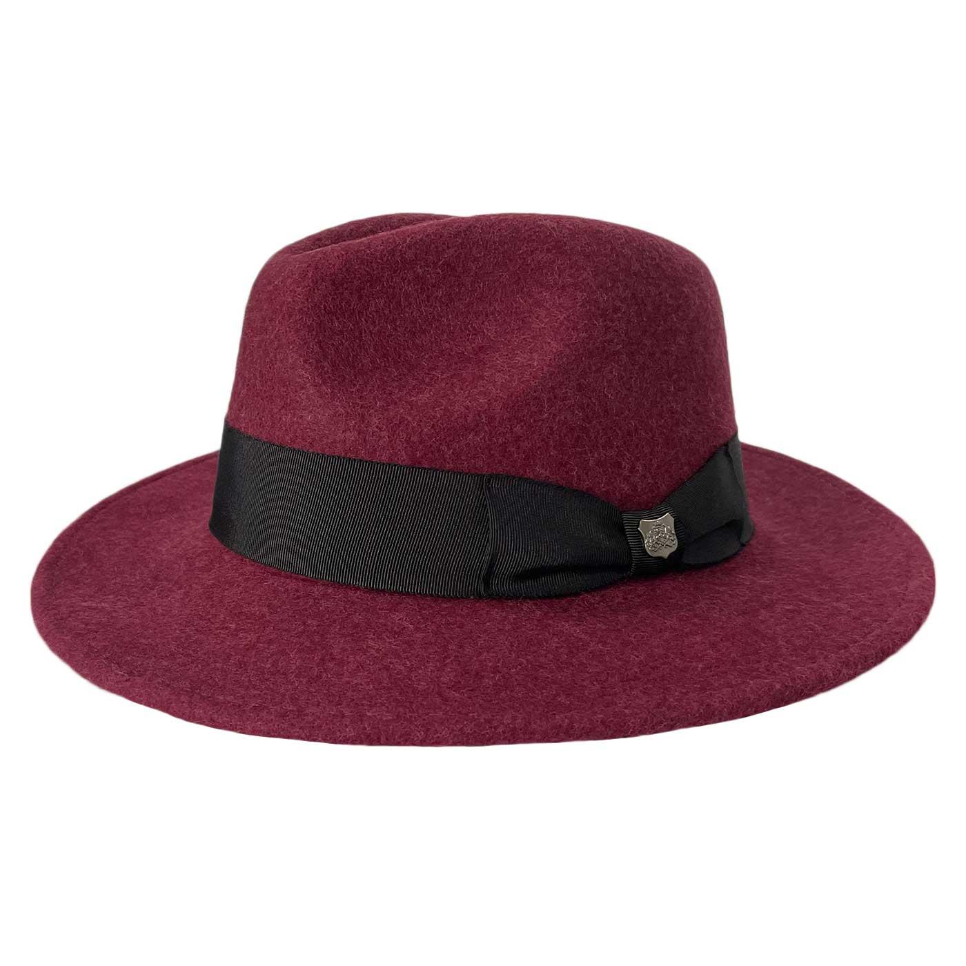 Boston Failsworth 50s Wool Felt Fedora Hat Merlot