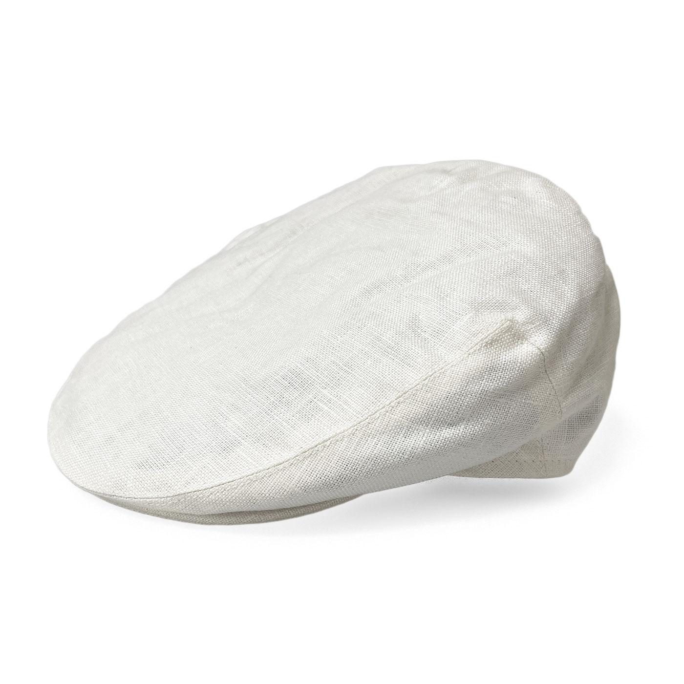 Failsworth Irish Linen White Summer Flat Cap 