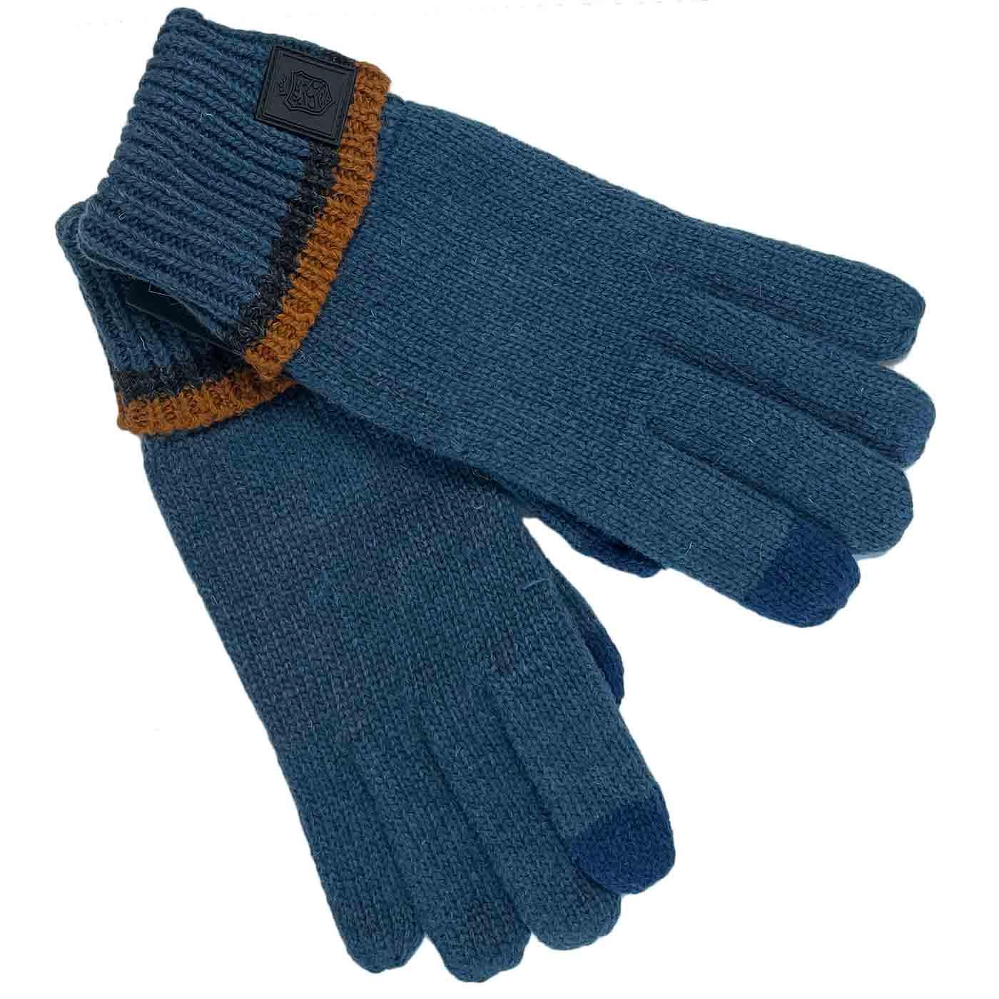 FAILSWORTH Retro Tipped Knitted Gloves PETROL