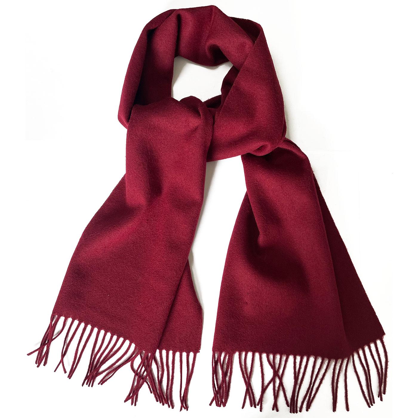 Failsworth Retro Mod Lambswool Knitted Scarf Wine